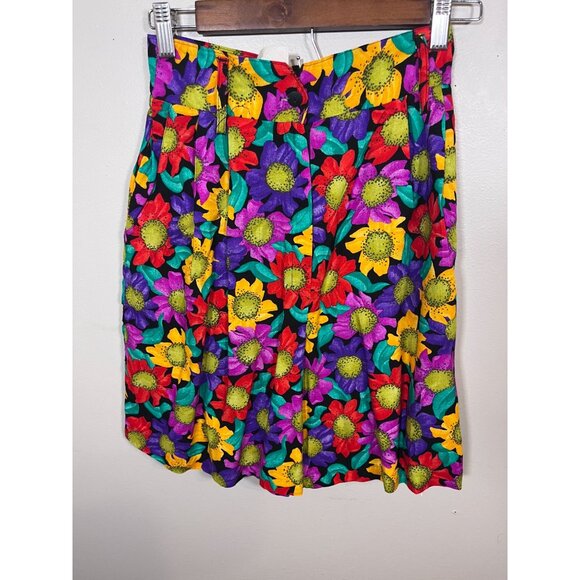 Cristina Retro Floral Shirt M Chic Mod Shorts Preppy Mod Colorful 70s - Picture 7 of 14